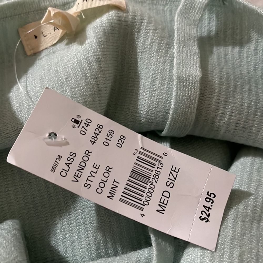 LA Hearts PacSun Mint Cropped Sweater Knit Halter Cami with Criss-Cross Back NWT - Picture 9 of 11